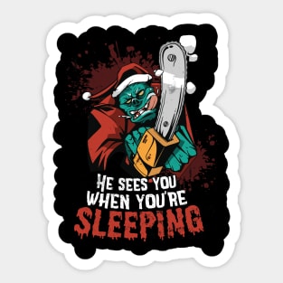 Monster Santa Sticker